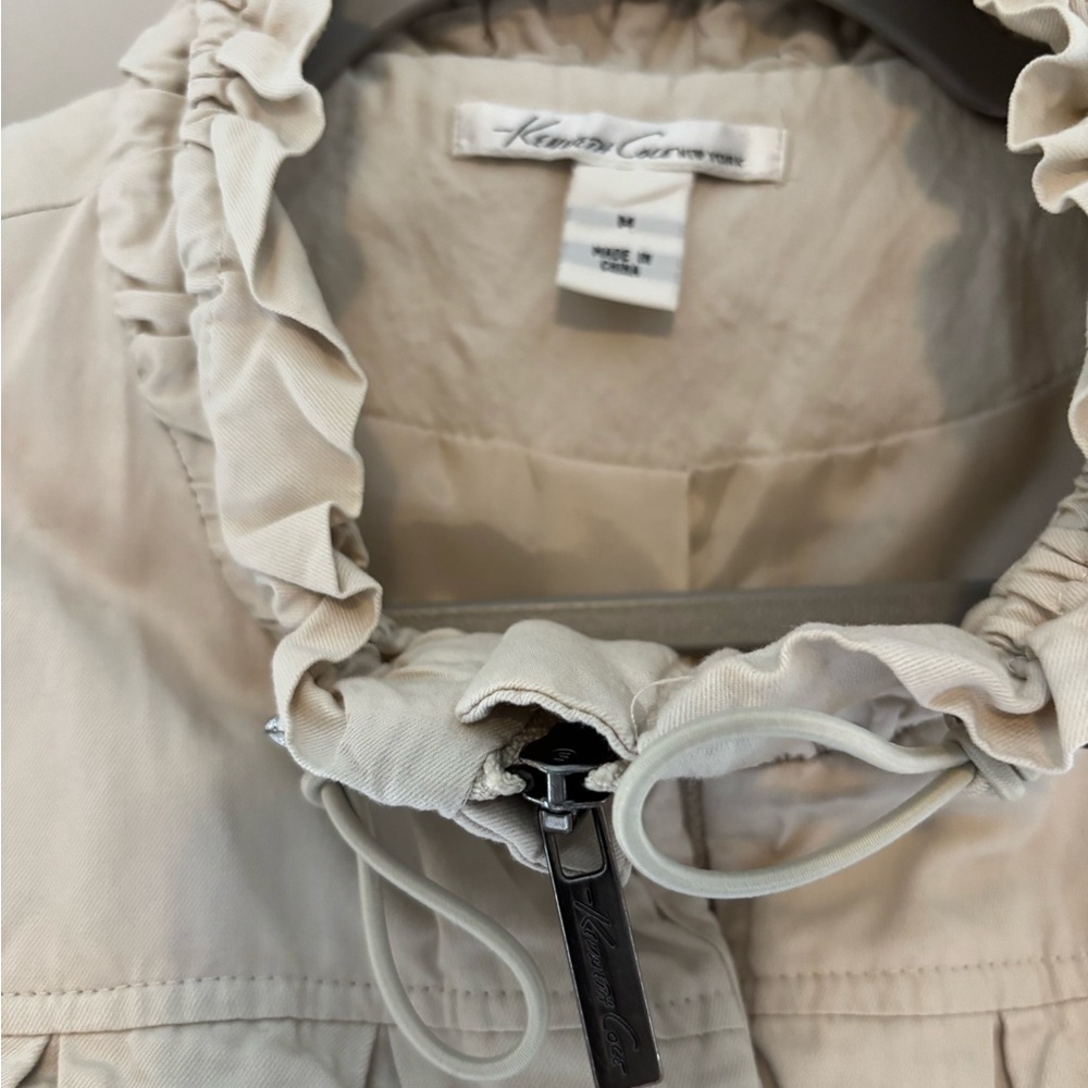 Kenneth Cole Stylish Tan Ruffle Jacket - Picture 2 of 7
